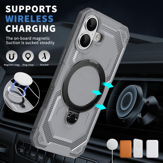 For iPhone 17 Frosted MagSafe Holder Phone Case(Grey) - iPhone 17 Cases by buy2fix | Online Shopping UK | buy2fix