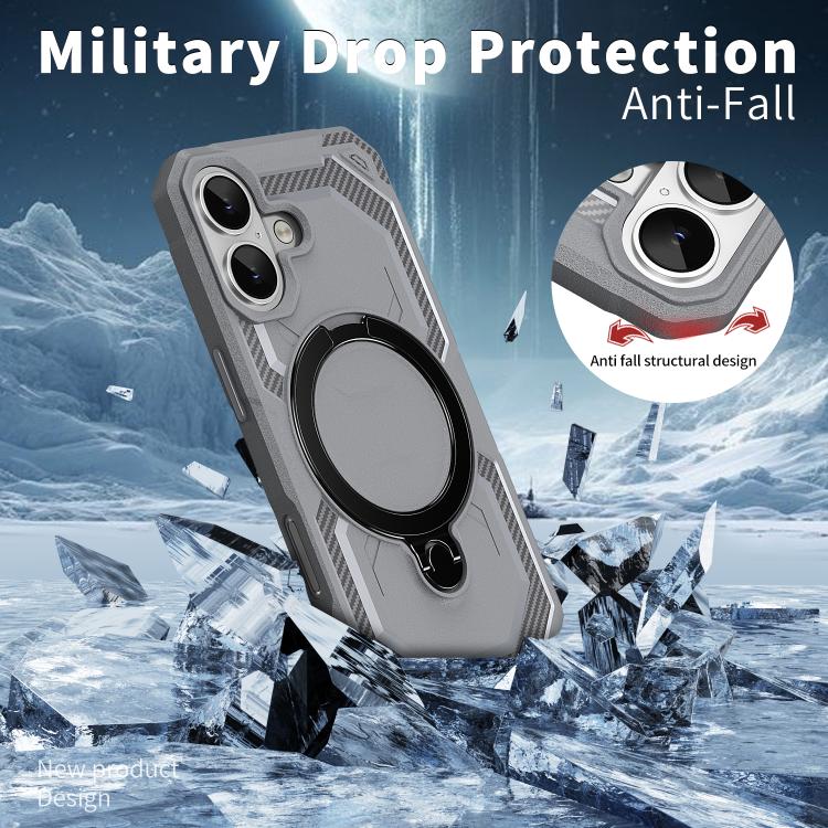 For iPhone 17 Frosted MagSafe Holder Phone Case(Grey) - iPhone 17 Cases by buy2fix | Online Shopping UK | buy2fix