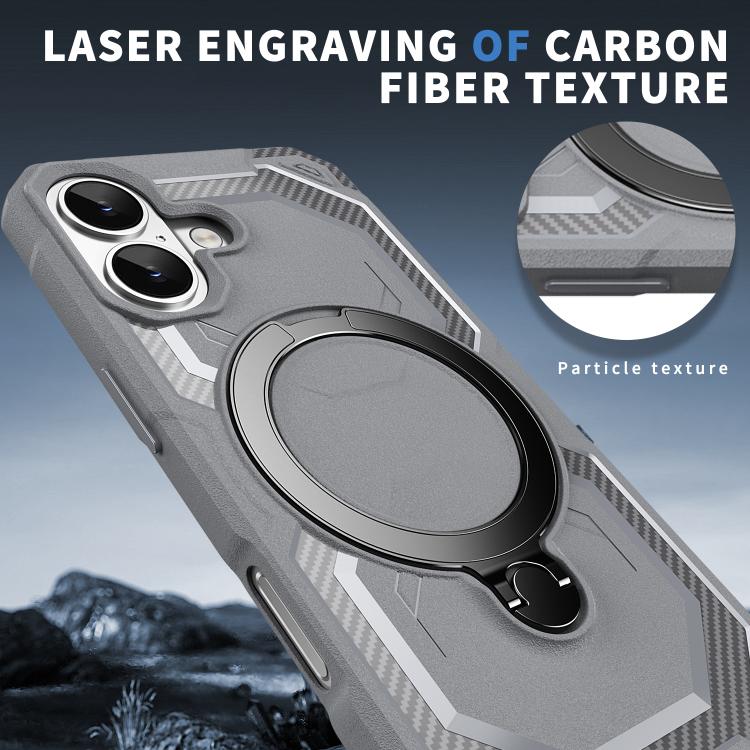 For iPhone 17 Frosted MagSafe Holder Phone Case(Grey) - iPhone 17 Cases by buy2fix | Online Shopping UK | buy2fix