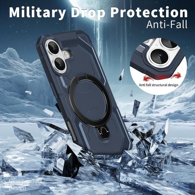 For iPhone 17 Frosted MagSafe Holder Phone Case(Blue) - iPhone 17 Cases by buy2fix | Online Shopping UK | buy2fix