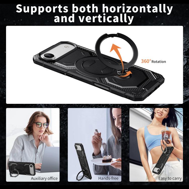 For iPhone Air Frosted MagSafe Holder Phone Case(Black) - iPhone Air Cases by buy2fix | Online Shopping UK | buy2fix