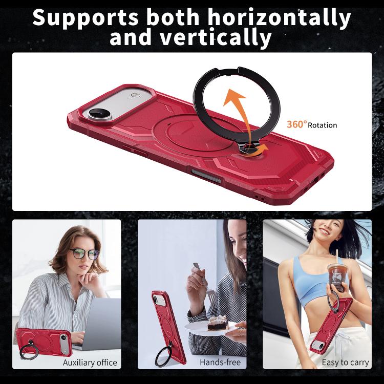 For iPhone Air Frosted MagSafe Holder Phone Case(Red) - iPhone Air Cases by buy2fix | Online Shopping UK | buy2fix