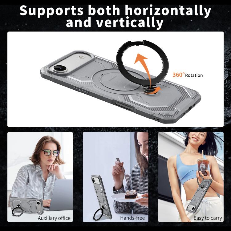 For iPhone Air Frosted MagSafe Holder Phone Case(Grey) - iPhone Air Cases by buy2fix | Online Shopping UK | buy2fix