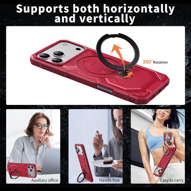 For iPhone 17 Pro Max Frosted MagSafe Holder Phone Case(Red) - iPhone 17 Pro Max Cases by buy2fix | Online Shopping UK | buy2fix
