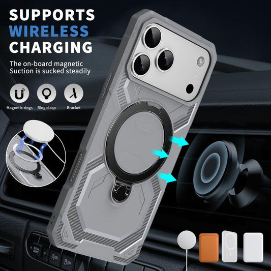 For iPhone 17 Pro Max Frosted MagSafe Holder Phone Case(Grey) - iPhone 17 Pro Max Cases by buy2fix | Online Shopping UK | buy2fix