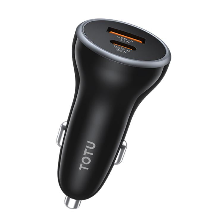 TOTU CC-5 65W USB-A and USB-C / Type-C Dual Ports Fast Charging Car Charger(Black) - Car Charger by TOTUDESIGN | Online Shopping UK | buy2fix
