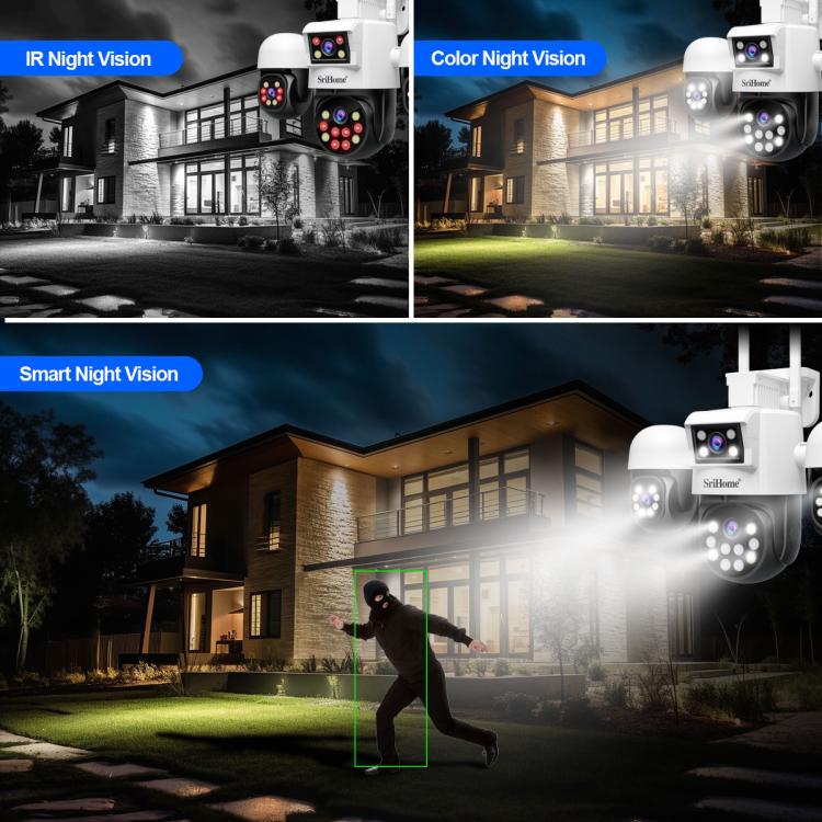 SriHome SH069 8MP 3X Digital Zoom HD Quad-lens Security Camera, Plug:AU Plug - Wireless Camera by SriHome | Online Shopping UK | buy2fix