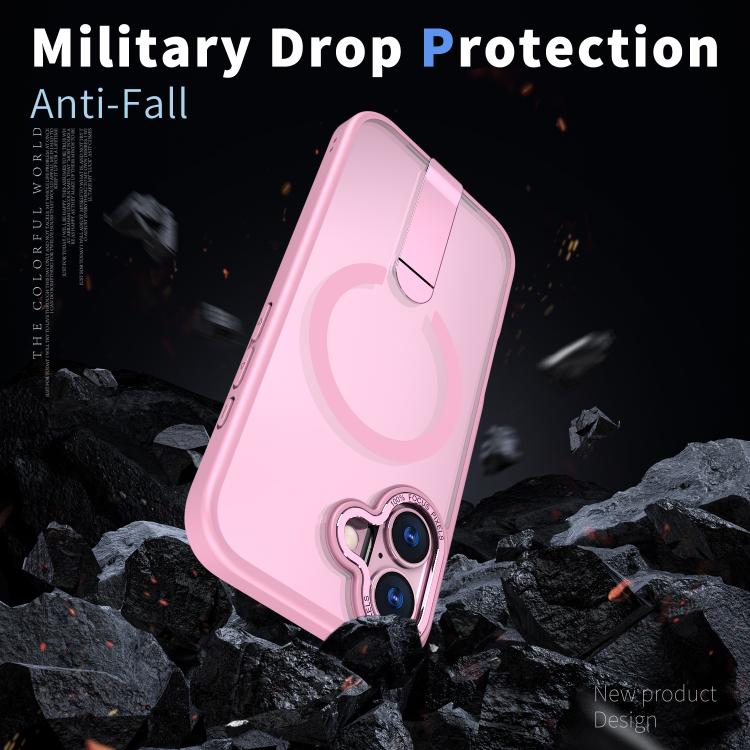 For iPhone 17 Star Shine Series TPU + PC MagSafe Phone Case with Fold Holder(Pink) - iPhone 17 Cases by buy2fix | Online Shopping UK | buy2fix