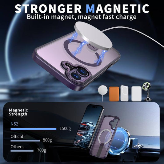 For iPhone 17 Star Shine Series TPU + PC MagSafe Phone Case with Fold Holder(Purple) - iPhone 17 Cases by buy2fix | Online Shopping UK | buy2fix