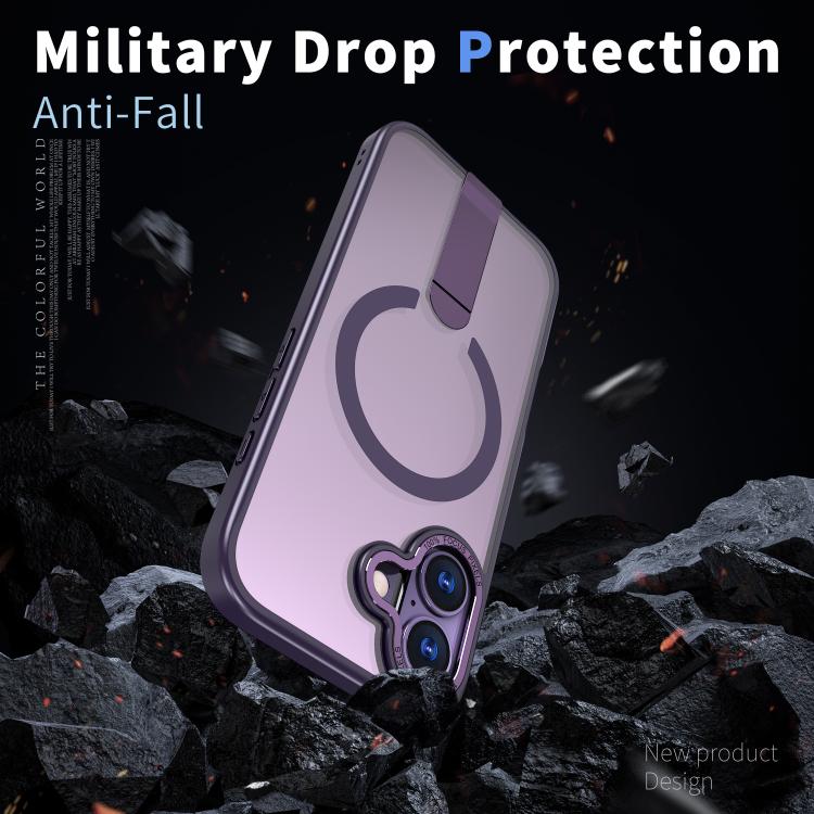 For iPhone 17 Star Shine Series TPU + PC MagSafe Phone Case with Fold Holder(Purple) - iPhone 17 Cases by buy2fix | Online Shopping UK | buy2fix