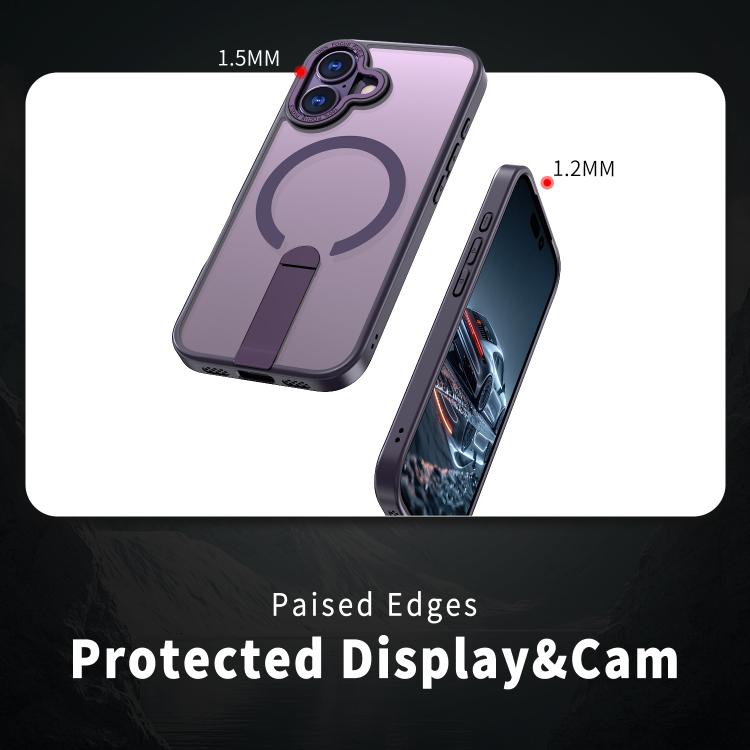 For iPhone 17 Star Shine Series TPU + PC MagSafe Phone Case with Fold Holder(Purple) - iPhone 17 Cases by buy2fix | Online Shopping UK | buy2fix