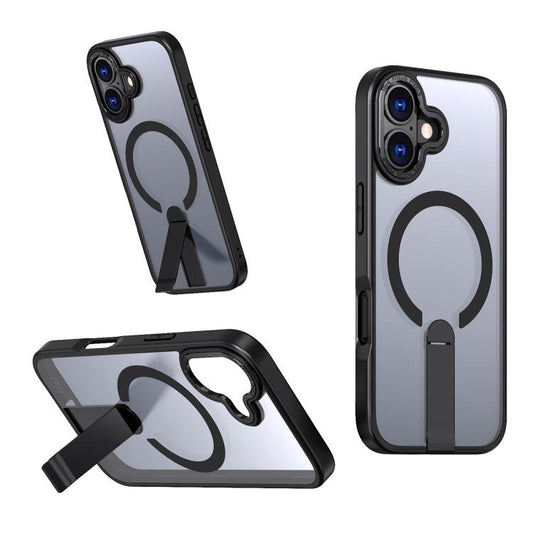For iPhone 17 Star Shine Series TPU + PC MagSafe Phone Case with Fold Holder(Black) - iPhone 17 Cases by buy2fix | Online Shopping UK | buy2fix