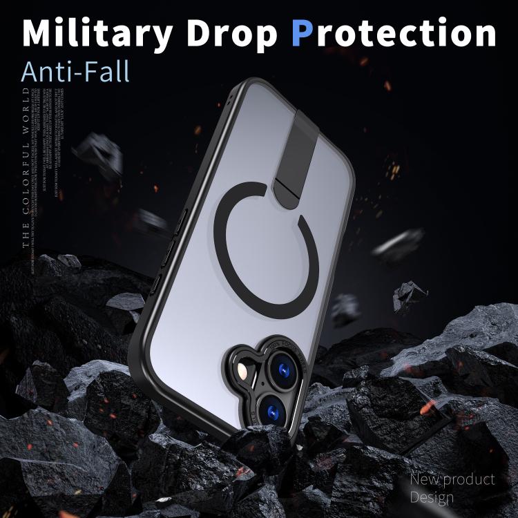 For iPhone 17 Star Shine Series TPU + PC MagSafe Phone Case with Fold Holder(Black) - iPhone 17 Cases by buy2fix | Online Shopping UK | buy2fix