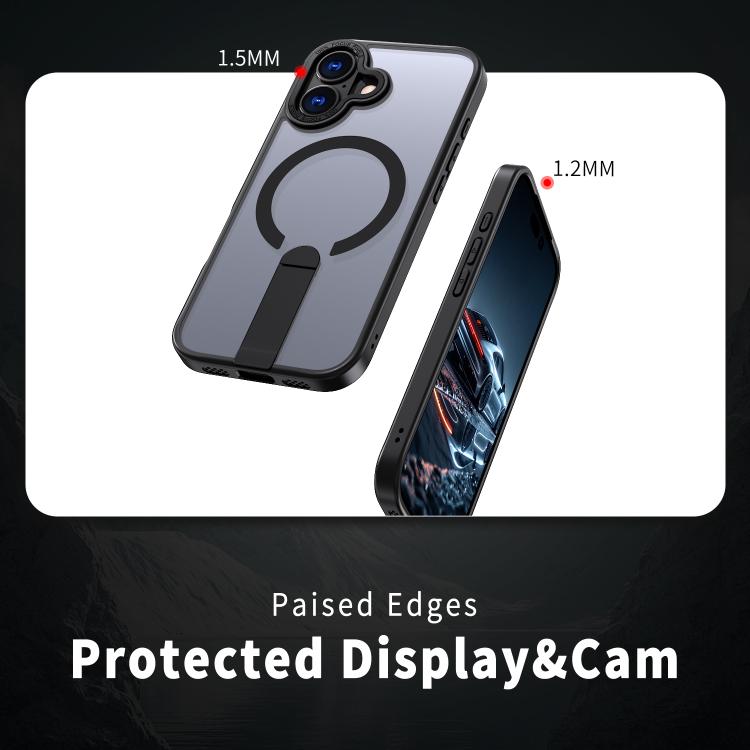 For iPhone 17 Star Shine Series TPU + PC MagSafe Phone Case with Fold Holder(Black) - iPhone 17 Cases by buy2fix | Online Shopping UK | buy2fix