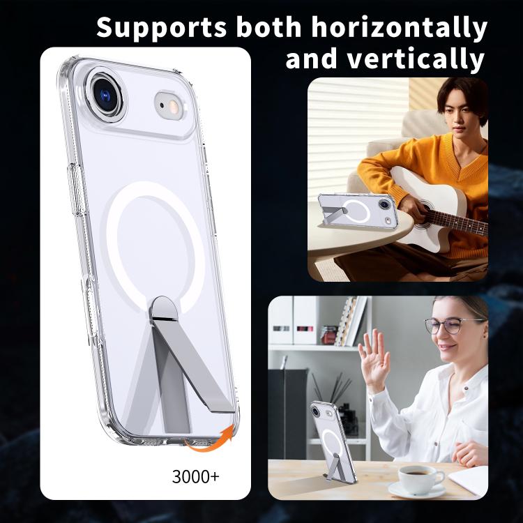 For iPhone Air Star Shine Series TPU + PC MagSafe Phone Case with Fold Holder(Transparent) - iPhone Air Cases by buy2fix | Online Shopping UK | buy2fix