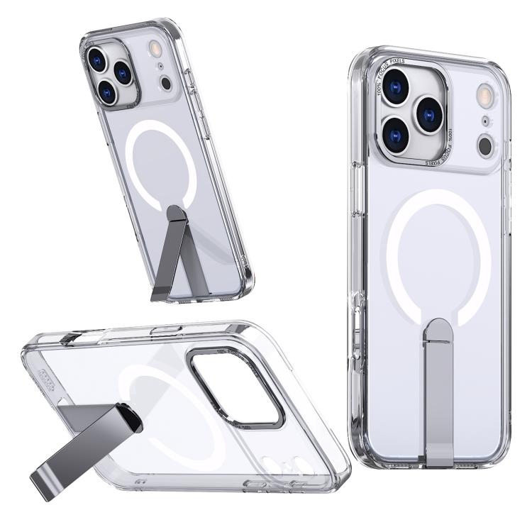 For iPhone 17 Pro Star Shine Series TPU + PC MagSafe Phone Case with Fold Holder(Transparent) - iPhone 17 Pro Cases by buy2fix | Online Shopping UK | buy2fix