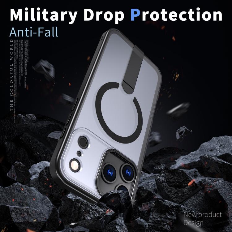 For iPhone 17 Pro Star Shine Series TPU + PC MagSafe Phone Case with Fold Holder(Black) - iPhone 17 Pro Cases by buy2fix | Online Shopping UK | buy2fix