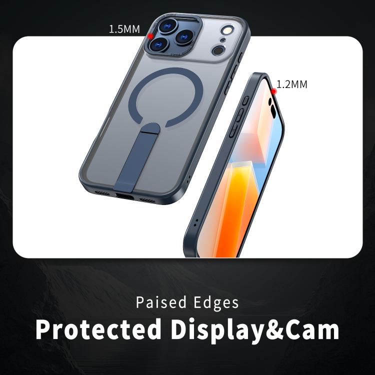 For iPhone 17 Pro Max Star Shine Series TPU + PC MagSafe Phone Case with Fold Holder(Navy Blue) - iPhone 17 Pro Max Cases by buy2fix | Online Shopping UK | buy2fix