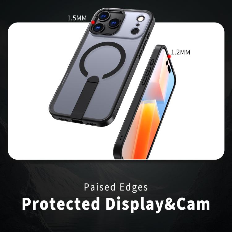 For iPhone 17 Pro Max Star Shine Series TPU + PC MagSafe Phone Case with Fold Holder(Black) - iPhone 17 Pro Max Cases by buy2fix | Online Shopping UK | buy2fix