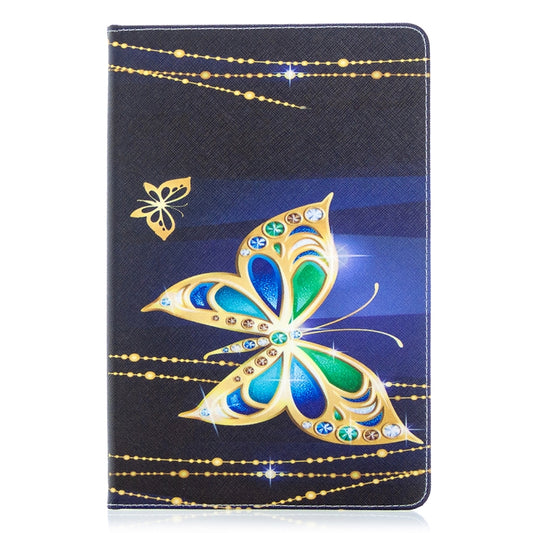 For Samsung Galaxy Tab S8 / Galaxy Tab S7 T870 Colored Drawing Pattern Horizontal Flip Leather Case with Holder & Card Slots & Wallet(Big Butterfly) by buy2fix