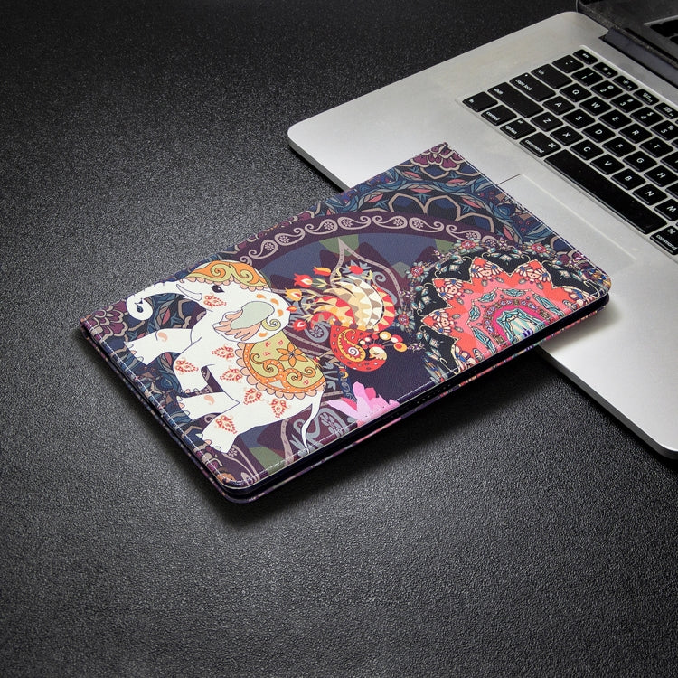 For Samsung Galaxy Tab S8 / Galaxy Tab S7 T870 Colored Drawing Pattern Horizontal Flip Leather Case with Holder & Card Slots & Wallet(Flower Elephant) - Galaxy Tab S8 Cases by buy2fix | Online Shopping UK | buy2fix