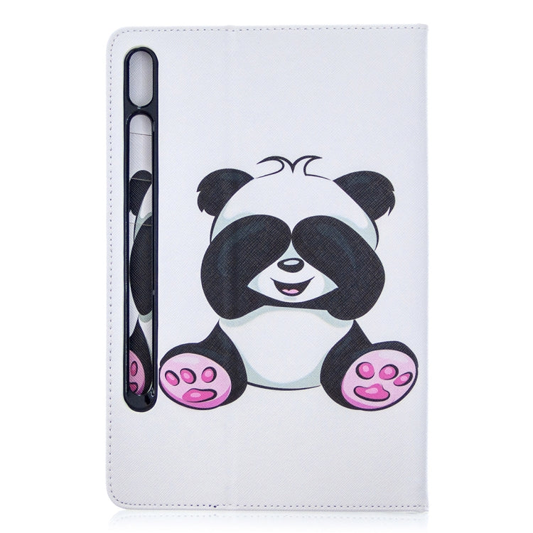 For Samsung Galaxy Tab S8 / Galaxy Tab S7 T870 Colored Drawing Pattern Horizontal Flip Leather Case with Holder & Card Slots & Wallet(Panda) - Galaxy Tab S8 Cases by buy2fix | Online Shopping UK | buy2fix