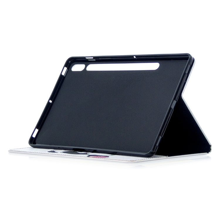 For Samsung Galaxy Tab S8 / Galaxy Tab S7 T870 Colored Drawing Pattern Horizontal Flip Leather Case with Holder & Card Slots & Wallet(Panda) - Galaxy Tab S8 Cases by buy2fix | Online Shopping UK | buy2fix