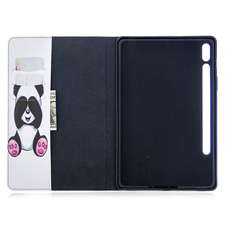 For Samsung Galaxy Tab S8 / Galaxy Tab S7 T870 Colored Drawing Pattern Horizontal Flip Leather Case with Holder & Card Slots & Wallet(Panda) - Galaxy Tab S8 Cases by buy2fix | Online Shopping UK | buy2fix