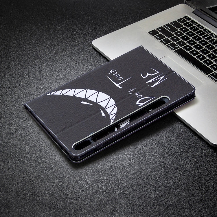 For Samsung Galaxy Tab S8 / Galaxy Tab S7 T870 Colored Drawing Pattern Horizontal Flip Leather Case with Holder & Card Slots & Wallet(Smirk) by buy2fix