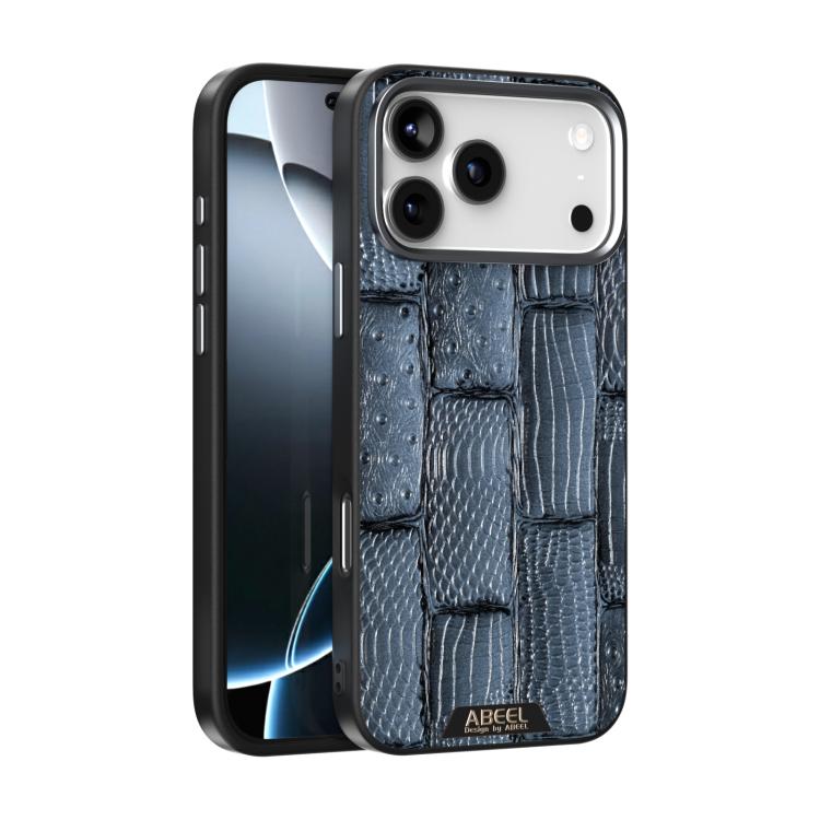 For iPhone 17 Pro Max ABEEL Beast Pattern 6D Micro-Embossed MagSafe Genuine Leather Phone Case(Blue) - iPhone 17 Pro Max Cases by buy2fix | Online Shopping UK | buy2fix