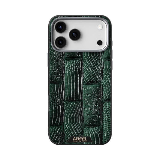 For iPhone 17 Pro Max ABEEL Beast Pattern 6D Micro-Embossed MagSafe Genuine Leather Phone Case(Green) - iPhone 17 Pro Max Cases by buy2fix | Online Shopping UK | buy2fix