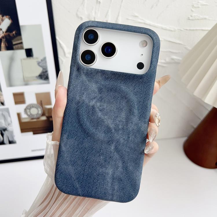 For iPhone 17 Pro Max Denim MagSafe Magnetic PC + PU Phone Case(Dark Blue) - iPhone 17 Pro Max Cases by buy2fix | Online Shopping UK | buy2fix