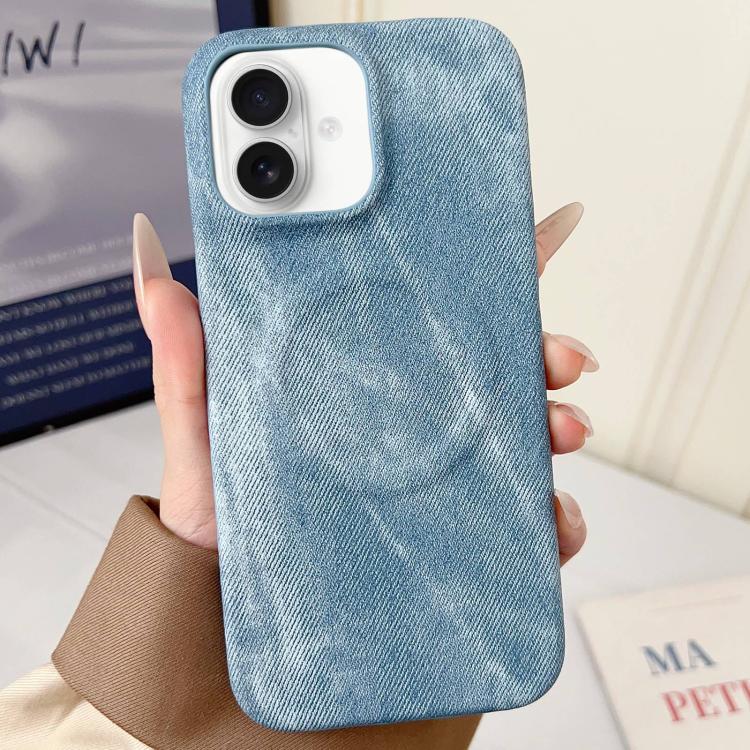 For iPhone 17 Denim MagSafe Magnetic PC + PU Phone Case(Light Blue) - iPhone 17 Cases by buy2fix | Online Shopping UK | buy2fix