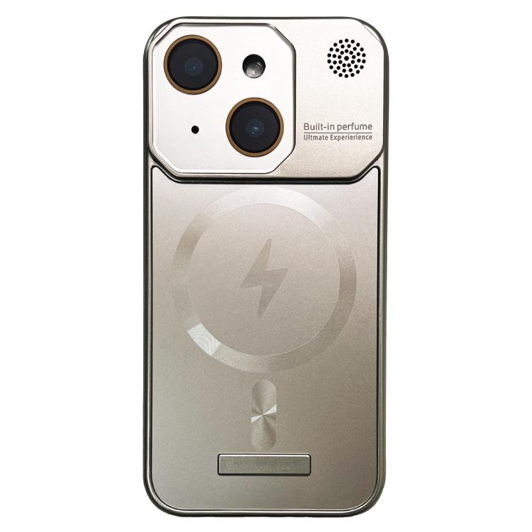 For iPhone 15 Frameless Aromatherapy MagSafe Magnetic PC Phone Case(Titanium Grey) - iPhone 15 Cases by buy2fix | Online Shopping UK | buy2fix