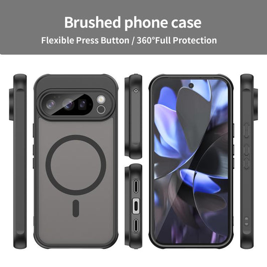 For Google Pixel 10 Pro Fan Dun Series TPU Hybrid PC Frosted Magsafe Phone Case(Black) - Google Cases by buy2fix | Online Shopping UK | buy2fix