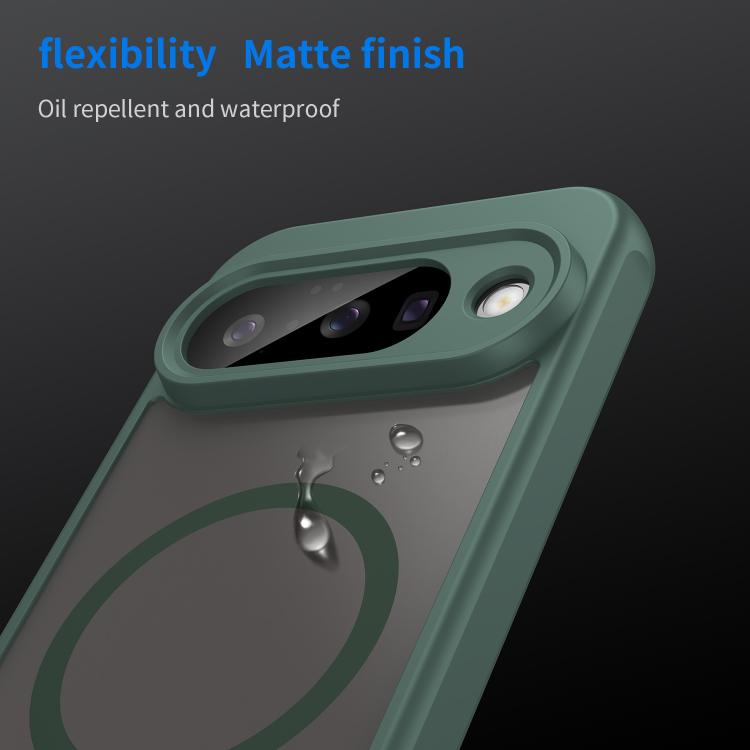 For Google Pixel 10 Pro Fan Dun Series TPU Hybrid PC Frosted Magsafe Phone Case(Green) - Google Cases by buy2fix | Online Shopping UK | buy2fix