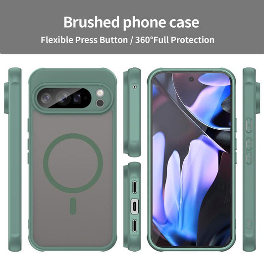 For Google Pixel 10 Pro XL Fan Dun Series TPU Hybrid PC Frosted Magsafe Phone Case(Green) - Google Cases by buy2fix | Online Shopping UK | buy2fix