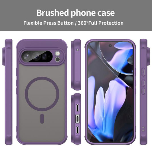 For Google Pixel 10 Pro XL Fan Dun Series TPU Hybrid PC Frosted Magsafe Phone Case(Purple) - Google Cases by buy2fix | Online Shopping UK | buy2fix
