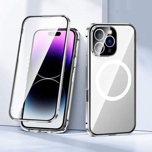 For iPhone 15 Pro 360 Full Body Magnetic Frosted MagSafe Phone Case(Silver) - iPhone 15 Pro Cases by buy2fix | Online Shopping UK | buy2fix