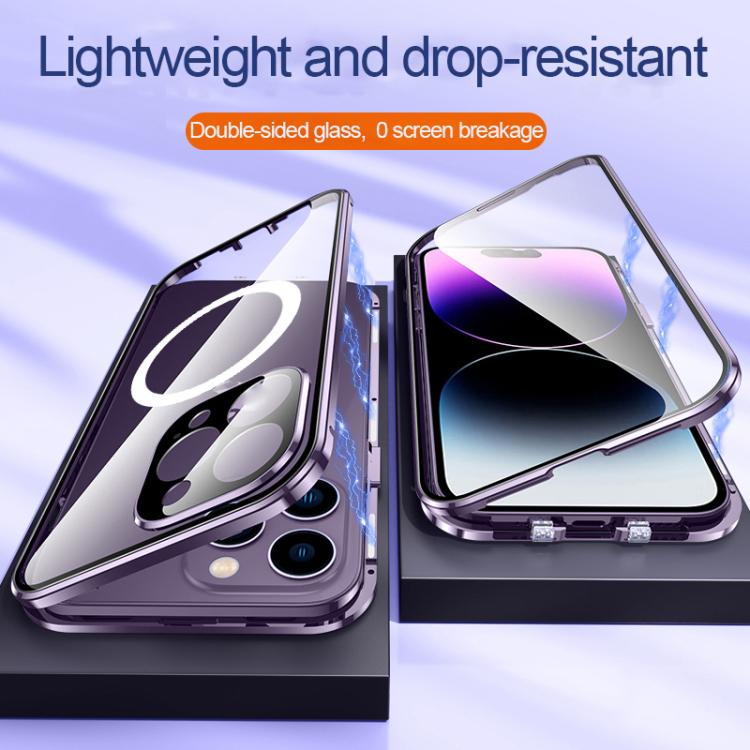 For iPhone 16 360 Full Body Magnetic Frosted MagSafe Phone Case(Purple) - iPhone 16 Cases by buy2fix | Online Shopping UK | buy2fix
