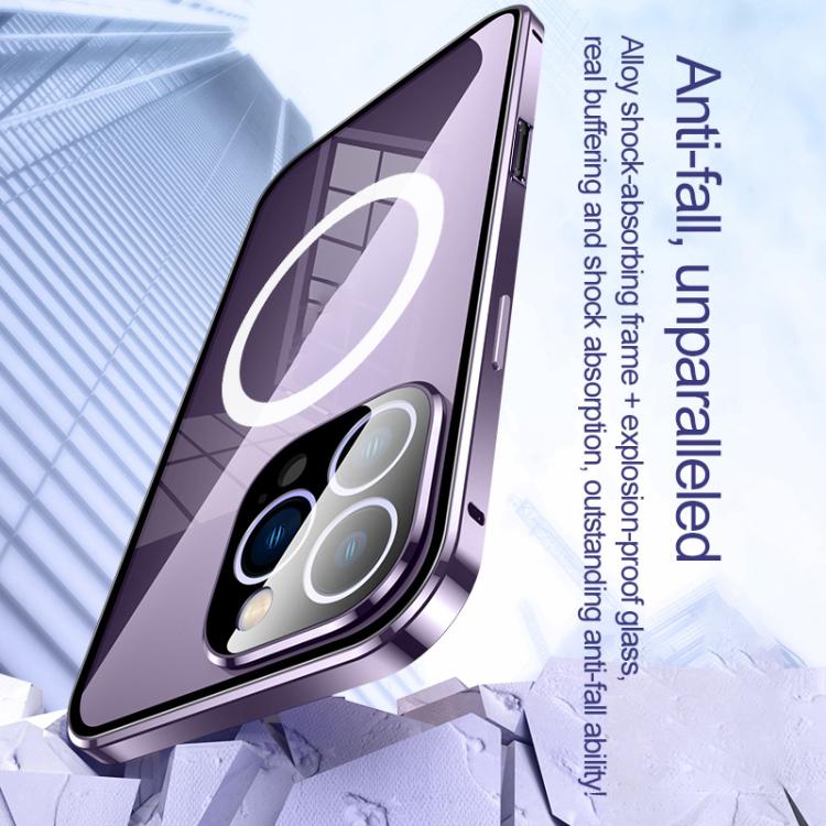 For iPhone 16 360 Full Body Magnetic Frosted MagSafe Phone Case(Purple) - iPhone 16 Cases by buy2fix | Online Shopping UK | buy2fix