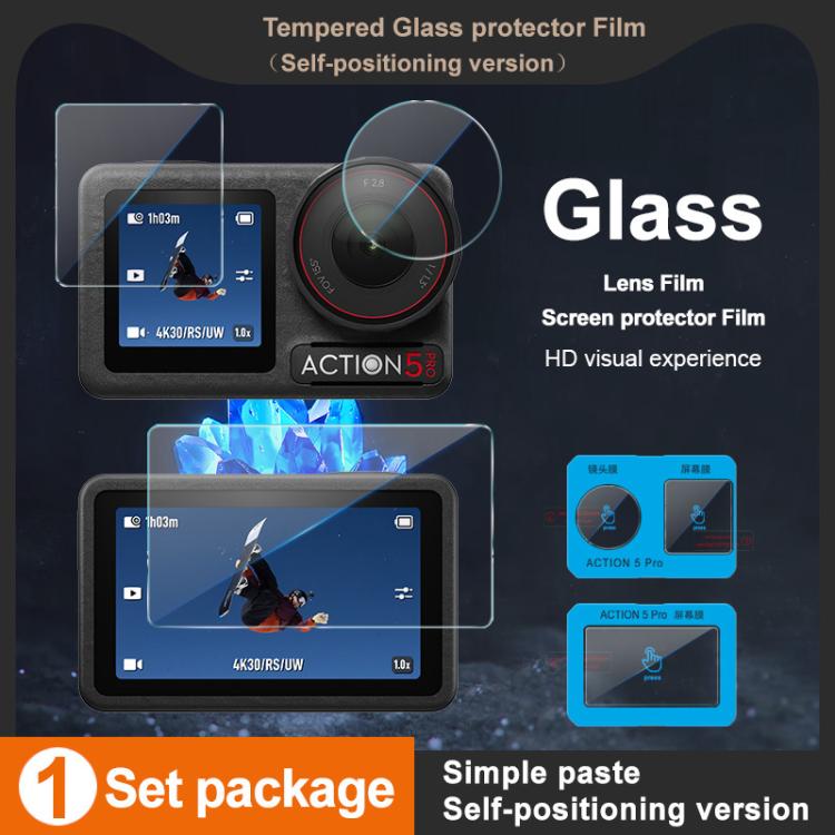 For DJI Osmo Action 5 Pro imak Tempered Glass Film with Camera Lens Film, Self-positioning Version - Protective Film & Stickers by imak | Online Shopping UK | buy2fix