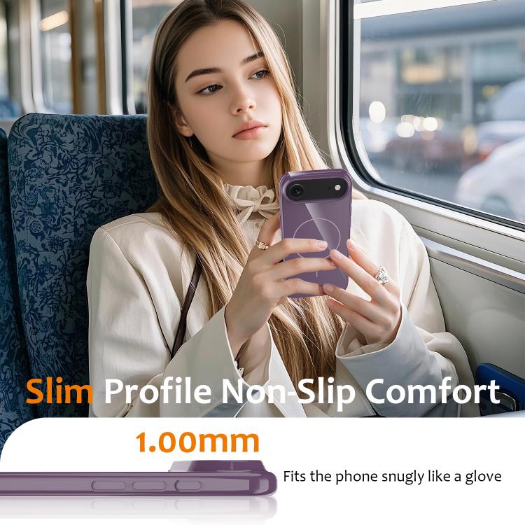 For iPhone Air Glossy TPU Shockproof MagSafe Phone Case with Lanyard(Purple) - iPhone Air Cases by buy2fix | Online Shopping UK | buy2fix