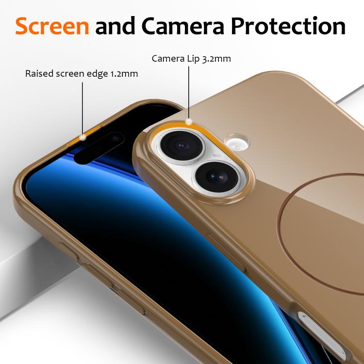 For iPhone 17 Glossy TPU Shockproof MagSafe Phone Case with Lanyard(Gold) - iPhone 17 Cases by buy2fix | Online Shopping UK | buy2fix