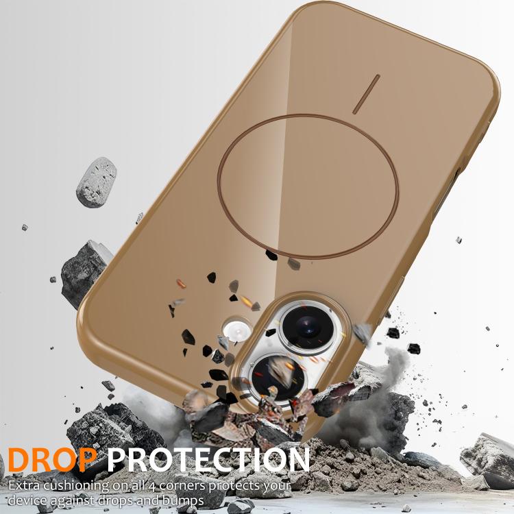 For iPhone 17 Glossy TPU Shockproof MagSafe Phone Case with Lanyard(Gold) - iPhone 17 Cases by buy2fix | Online Shopping UK | buy2fix