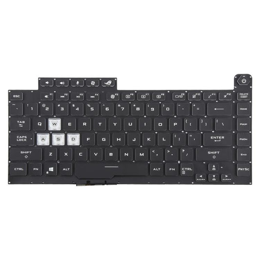 US Version Colorful 16 Pin Backlit Laptop Keyboard for Asus ROG Strix Scar G512 G512LV G512LW G512LI(Transparent keycaps) - Replacement Keyboards by buy2fix | Online Shopping UK | buy2fix