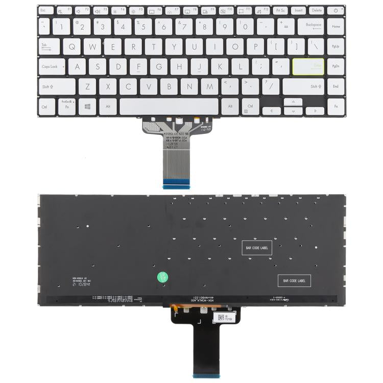 US Version Backlit Laptop Keyboard for Asus VivoBook S14 X421 X421DA X421UA X421EP X421EQ X421JQ X421FP X421FF X421FL(Silver) - Replacement Keyboards by buy2fix | Online Shopping UK | buy2fix