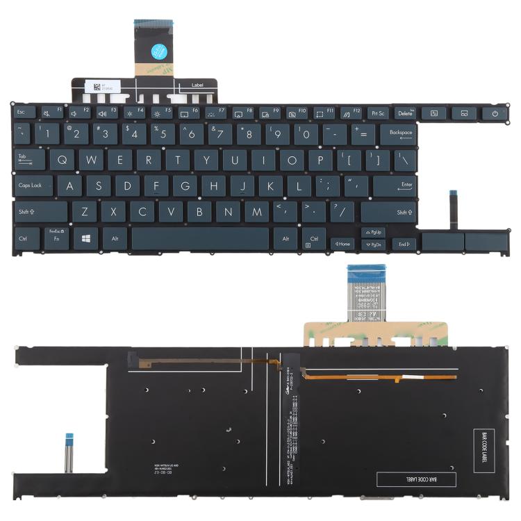 US Version Backlit Laptop Keyboard Directional Key Rectangle for Asus Zenbook Duo 14 UX482 UX482E UX4100E UX482J(Blue) - Replacement Keyboards by buy2fix | Online Shopping UK | buy2fix