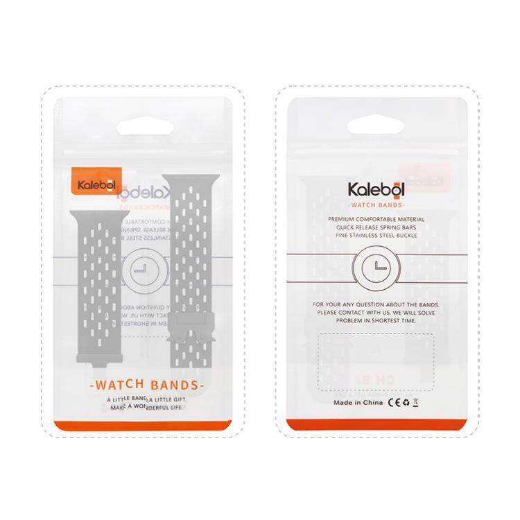 For Apple Watch 46mm / 49mm / 45mm / 44mm Kalebol Mesh Umbrella Buckle Silicone Watch Strap(White) - Watch Bands by Kalebol | Online Shopping UK | buy2fix