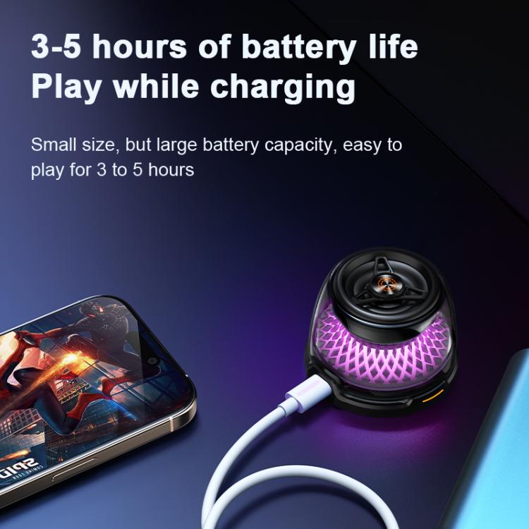 R9 Portable RGB Light Smart Bluetooth Speaker Magnetic Phone Holder Wireless Charger(Black) - Mini Speaker by buy2fix | Online Shopping UK | buy2fix